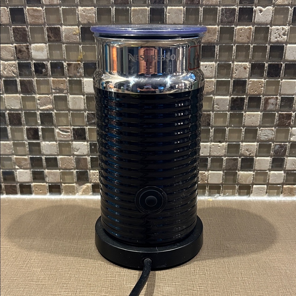 Nespresso Chrome and Black Milk Frother